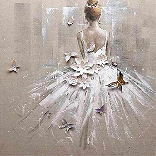 YSCOLOR Diamond Painting 5D Diy Diamantmålning Full Round Drill Ballet Girl 3D Rhinestones Broderi Cross Stitch Gift Heminredning Present 30X30cm