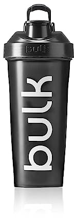 Bulk Iconic Shaker Bottle, 750ml, Gunmetal Black, Leak-Proof, BPA-Free, Wire Mixing Ball for Lump-Free Shakes, Convenient Carry Handle, Transparent Fill Level, Dishwasher Safe