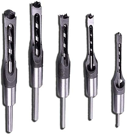 Vierkant-Lochbohrer-Sets, Holzbearbeitung, Vierkantbohrer-Set, HSS-Holz-Stemmeißel-Senker, DIY-Lochöffnung, Bohrwerkzeuge, 6,4 mm/8 mm/9,5 mm/11 mm/12,7 mm