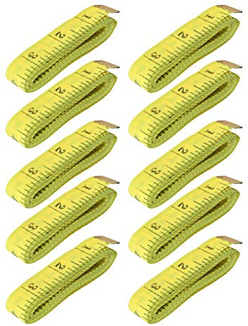 10Pcs Schneidermaßband 300cm Weiche Maßband Bandmaß für Nähen Tuch Herrscher Messwerkzeug(Gelb)