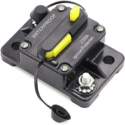 Auto Leistungsschutzschalter 30-300A,DC 12-48V Wasserdicht Kfz Sicherung,Schutzschalter mit Manuellem Reset,Sicherungshalter Inverter für Motor,Auto Marine Stereo Audio(250A)