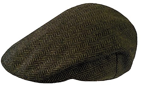 TOSKATOK Tweed Flat Caps-OLIVEHERR-SM
