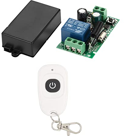 QIACHIP Interruttore relè a radiocomando,interruttore luce telecomando senza fili,ricevitore AC 220V 240V 1 canale 433Mhz con 2 trasmettitori
