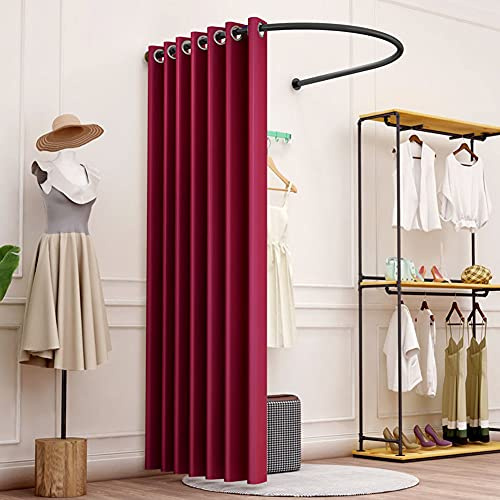 Mobile Dressing Changing Room U-Type Track Locker Room Wall-Mounted Fitting Room Simple Sun Shade for Office Outdoor Activities (Color 8 85X80CM)
