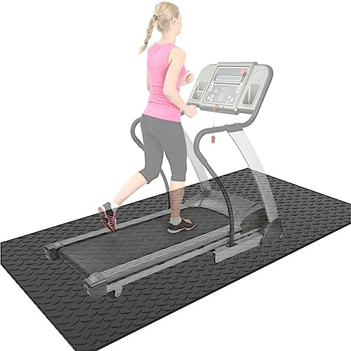 WORDFUN Bodenschutzmatte Schwarz Für Fitnessgeräte, Extra Wiederstandsfähige Laufband Matte, Dicke 10mm Fitness Unterlegmatte Für Crosstrainer, Heimtrainer, Ellipsentrainer, Andere Fitnessgeräte