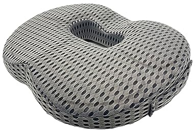 Surwin Cojín Antiescaras, Cojín Silla Oficina Alivio Dolor de Coxis Cojines Cojín Lumbar para Adultos Cojin Antiescaras Silla de Ruedas para Rehabilitación Postoperatoria (44x39x8cm,Gris A)