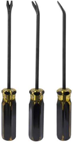 Auvotuis 3 Stück 4 mm Tack Lifter, U Tip Nagel Klammer Niet Tack Puller Klammer Entferner Schraubendreher Werkzeug Kit (Schwarz)