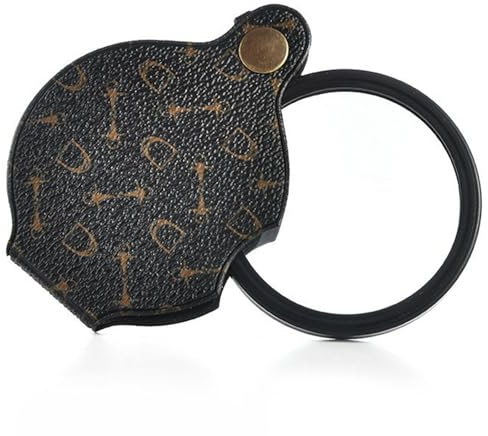 Greyoe 15-fache Taschenlupe, Tragbare Lupe, Faltbare Leselupe, Hd Lupen, Lederetui Lupenbrille Leselupe für Senioren Kann zum Lesen von Zeitungen, als Dankeschön und als Geschenk Verwendet