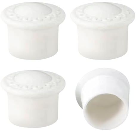 GORGECRAFT 4Stk Vorhang-Endstücke Endkappen 28mm Weiß Gardinenstangenabdeckungen Kunststoff Säulenförmig Vorhang-Ersatz Dekorative Stangen-Endstücke Köpfe Für Zuhause Vorhang Römische Stangen Dekor