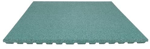 TOPRUBBER Fallschutzplatte 100x100x4 cm Grün Gummiplatte Fallschutzmatte Spielplatzmatte