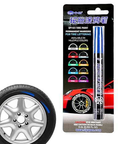 Fukamou Reifen Lackstift, Wasserfester Reifen Marker, Wasserfester Autoreifen-Lackmarker,Ausbesserungsstift Mit Glatter Tinte Für Reifen, Glasdosen, Steine, Segeltuchschuhe Und Innenhöfe