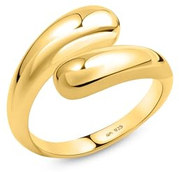Amberta Damen Tropfen Ringe aus 925 Sterling Silber - Statement Ring Silber: Goldring Größe 48