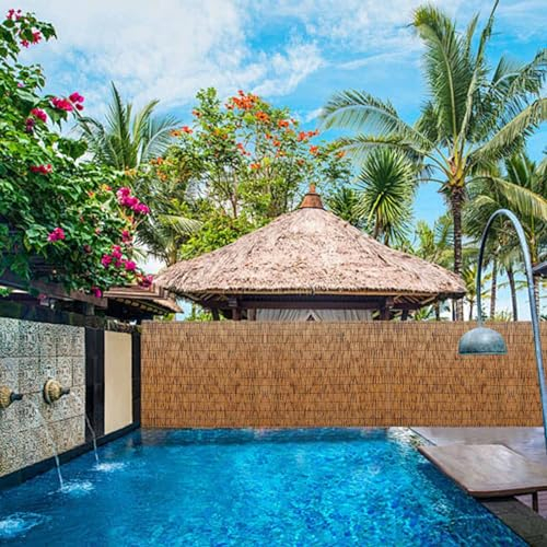 Bambusmatte Sichtschutz 50 60 70 80 90 100 110 120 130 140 150 160 180 Hoch Balkonverkleidung Blickdicht Wetterfest Sichtschutz Balkon Bambus Optik Terrassen Sichtschutz Ausziehbar für Balkon Beach