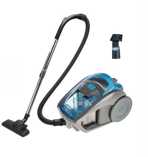 Aspirateur cylindrique cyclonique sans sac 2500 W Filtre HEPA pour poils d'animaux et tapis Aspirateur silencieux pour bois dur 1,5 l et tuyau