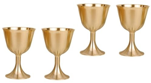 Mikinona Lot De 2 Verres À Vin En Laiton Verres À Vin Verres À Boire Verres De Table Pour La Maison Et Le Bureau