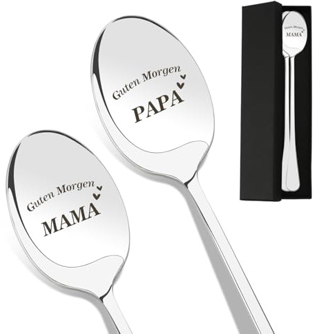 Weihnachtsgeschenke für Eltern, Eltern Geschenk Weihnachten, Geschenke für Eltern, Geschenke für Mama und Papa, Löffel Mit Gravur Geschenk für Eltern, Muttertagsgeschenke, Vatertagsgeschenke für Papa