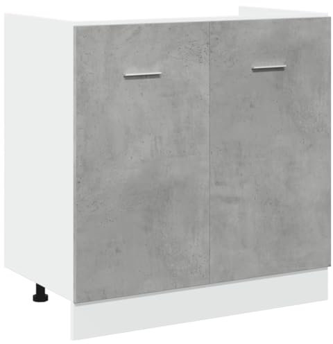 vidaXL Armario Debajo Fregadero “Lyon” Madera contrachapada Gris
