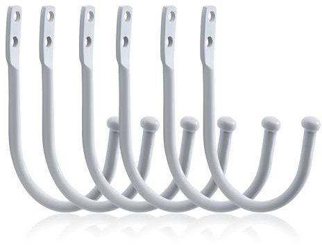 XMDROU 6 PCS Gardinenhalter Raffhalter für Vorhänge Vorhanghalter Wand Vorhangbinder Vorhanghalterungen U-Form Vorhang Raffhalter für Gardinen (Weiss)