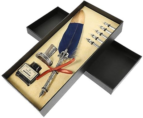 CANIGHT Vintage Füllfederhalter Satz mit Tragbare Kalligrafie Feder Schnitzereien Retro Design für Büro und Geschenkideen
