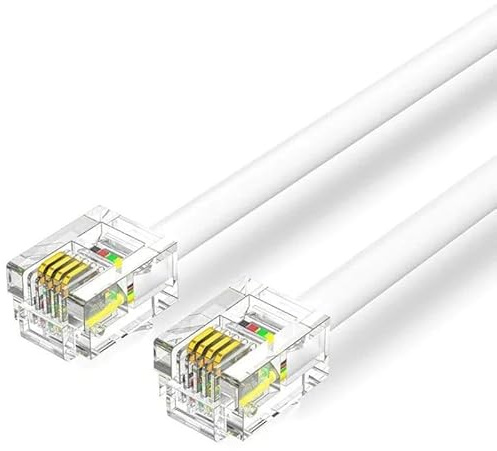 Watio Wave Cavo - Cavo telefonico 6P4C, bianco, lunghezza 2 m, con connettori per una connessione efficiente e duratura. *