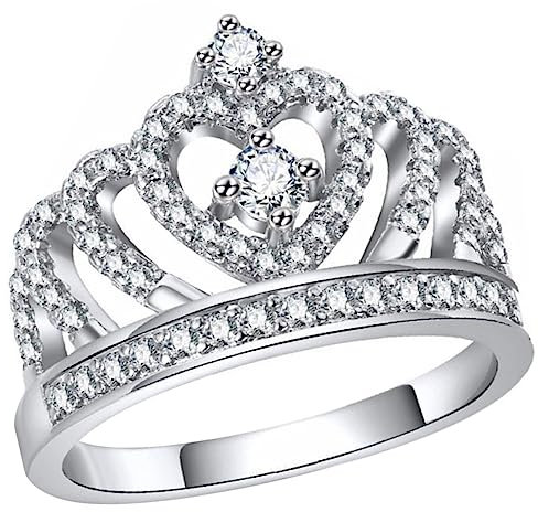 ROMISBABA Frauen Kronenring Zarter Fingerring mit Verstellbar für Verschiedene Anlässe Ringdekoration für
