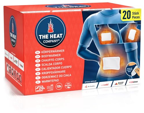 THE HEAT COMPANY Scaldacollo, 20 pezzi, cerotti termici per schiena e collo, extra caldi, scalda il corpo, scaldacollo, calore per 12 ore, attivazione all'aria aperta, puramente naturale