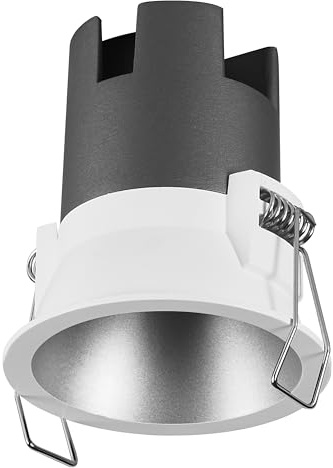 OSRAM Downlight empotrable SPOT TWIST, plateado, 5W, 400lm, 830 WT, 70mm de diámetro, color de luz blanco cálido, hasta un 90% de ahorro de energía en comparación con los downlights halógenos, fácil