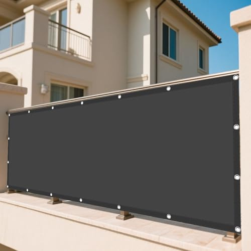 Tenda da Sole per Esterno a Caduta 300 x 400 cm UV 98% Parasole Giardino Esterni Protezione Rete Parasole Protezione Uv, Tessuto 185 G/M² per Giardino, Terrazza e Balcone, Grigio Scuro