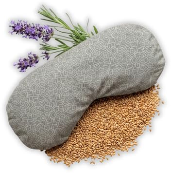 Yosana Cojín para los ojos con relleno de semillas de lino y lavanda, funda de algodón lavable, antifaz para relajación en yoga, meditación y spa, cojín aromático, aplicable en frío y caliente