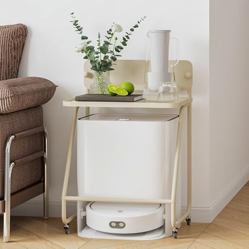 VOLDAX 2-stöckiger Staubsauger Roboter Schrank Mobiler Lagerschrank, Staubsaugerregal Stauraum für Wohnzimmer Schlafzimmer Küche(71cm/28in)