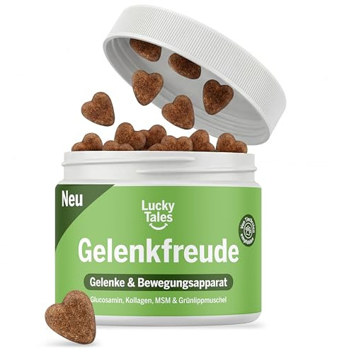 Lucky Tales Gelenkfreude - Gelenktabletten Hund als 100 leckere Snacks | 12-in-1 Gelenkformel mit Grünlippmuschel Hund, Glucosamin, Chondroitin, MSM & Kollagen - Für Mobilität & Beweglichkeit