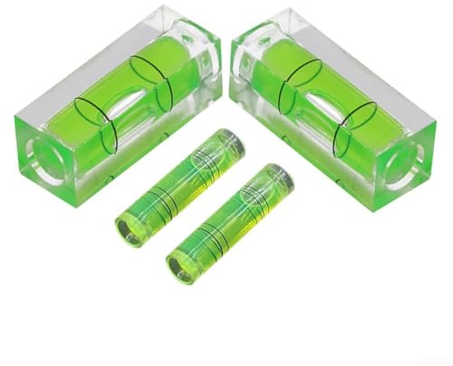 Paquete de 4 cuadrados y redondos para viales de burbujas de nivel, repuesto para trípode de cámara, caravana, refrigerador, tocadiscos, para herramienta de nivelación de 40 mm