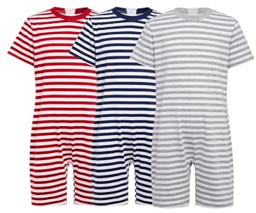 Eandarui Unisex adaptiva kläder för barn med särskilda behov, halkskydd, dragkedja, ryggkombidräkt för streetwear, Grå marinblå röd, 158-164
