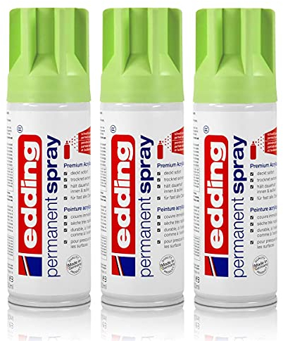 3x edding Permanent Spray pastellgrün matt 200 ml Premium Acryllack Spraydose
