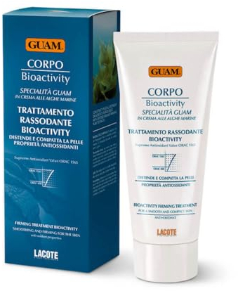 Guam, Körpercreme Bioactivity Straffend, Cremige Behandlung, die der Hauterschlaffung entgegenwirkt, die Haut elastisch und straff macht, Made in Italy, 200 ml Packung