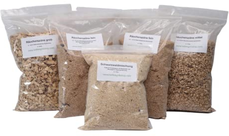 Kette´s Grillzubehör Truciolo/farina affumicata/faggio/pino/abete rosso/miscela di foresta nera/starter set per affumicare freddo e caldo