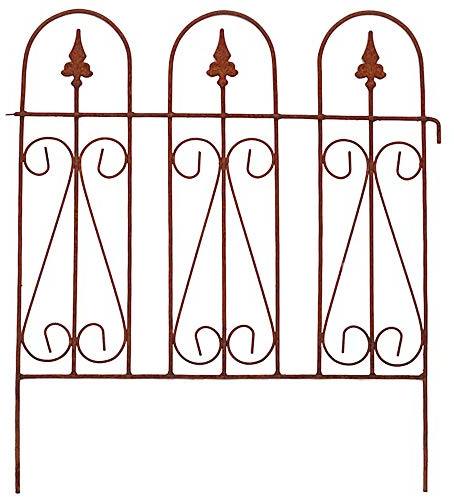 Staudenhalter Strauchhalter bodennah gerade Zaun Zaunelement Stütze Pflanzen Rankhilfe Metall Eisen Rost Deko