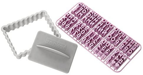 Zenker 44827 Tagliabiscotti Rettangolare con Lettere dell'Alfabeto, Formina per Biscotti con Lettere per Pasta di Zucchero, Pasta frolla, Stampo per Biscotti, Plastica, 10 x 7,9 x 2 cm