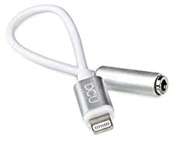 DCU TECNOLOGIC | Adaptador Lightning - Aux/Audio Jack | Conexión para móvil/Tablet/PC | Adaptador Auriculares | Conexión Lightning - Audio/AUX Jack | Blanco