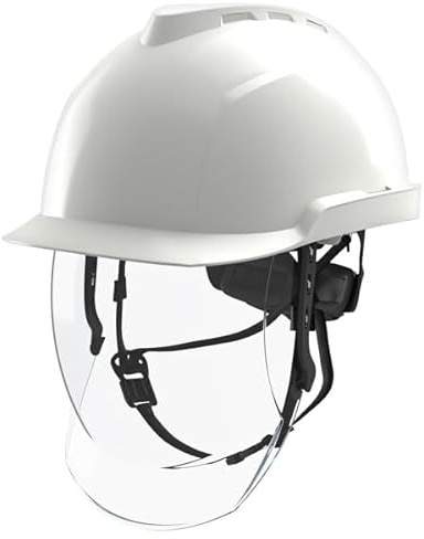 MSA V-Gard 950 Casque d'électricien Blanc avec visière à cliquet Arc Flash