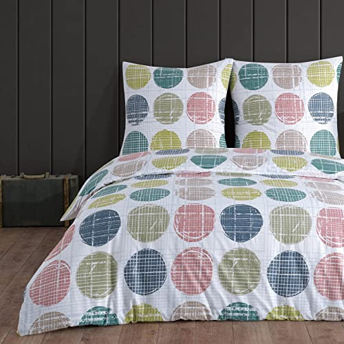 Buymax Bettwäsche 200x220 cm – Bettwäsche Set 3-teilig 200 x 220 cm, Renforcé 100% Baumwolle, Bettbezug mit 2 Kissenbezügen 80x80 cm, Oeko-TEX, Reißverschluss, weich und atmungsaktiv