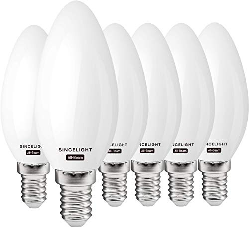 SINCELIGHT LED-Glühbirnein Kerzenform mit E14-Sockel (ALL-BEAM-Serie) Omnidirektionale Golf-Kleinbirne, 3W / 250 lm/Warmweiß 2700K / E14, Nicht Dimmbar, 6 Stück