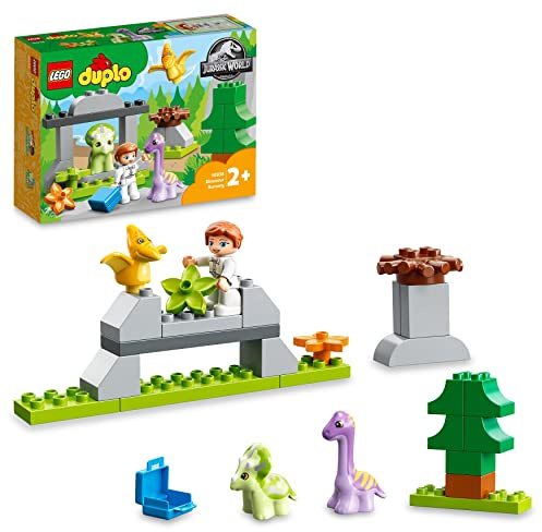 LEGO 10938 DUPLO Jurassic World Dinosaurier Kindergarten mit Baby Dino Figuren und Triceratops, Spielzeug und Steine für Kleinkinder ab 2 Jahre, Mädchen und Jungen