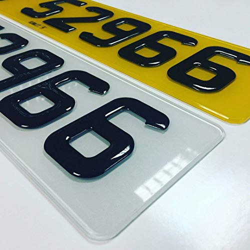 Par de placas de matrícula y fijaciones, de acrílico cortado con láser 4D