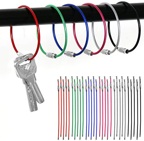 ForTomorrow Lot de 36 porte-clés colorés en acier inoxydable avec revêtement en acier inoxydable Couleurs assorties pour accrocher des étiquettes de bagage ou des étiquettes d'identité