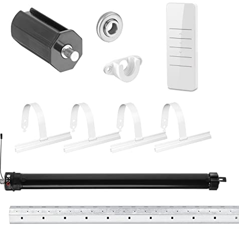 NOBILY Rolladen-Komplett-Set f. 40mm Achtkantwelle Funk elektronischer Mini-Rolladenmotor PRE413Nm + Mechanik-Set bis zu einer Gesamtlänge von 1,50 Meter