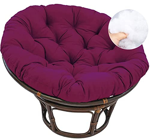 Yadlan Papasansessel Kissen Outdoor Sitzauflage, Polster für Papasansessel, Wasserdichtes Schaukelstuhlkissen, Schaukel Hängenden Korb Ersatzpolster Auflage(Size:120 * 120cm,Color:Violett)