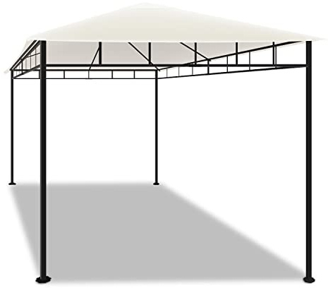 Pavillon 3 x 2 m für den Außenbereich aus Schmiedeeisen, elegant, für den Garten, Farbe Ecru