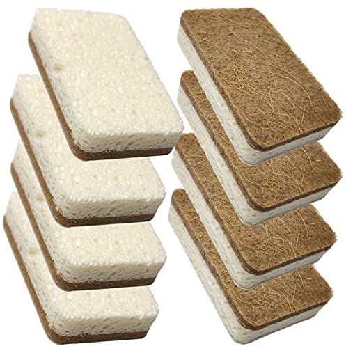 8 Stück natürliche Holzfaser-Schwamm-Abzählung, Waschlappen für Sisal (Weiß-Sisal)