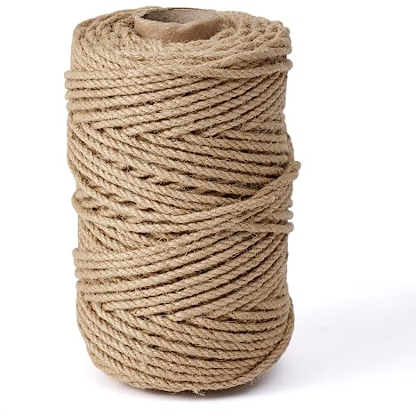Natural Jute Twine,328 Feet 4mm Hemp Twine Rope for Gift Wrapping Craft Plant Garden Christmas Handmade Arts Decoration Packing String Home Decor